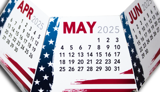 Stars and Stripes Polygon Calendar Pop-Up